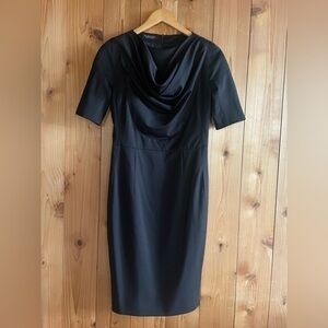 Marlowe Italy draped neck wool dress 40 S 4